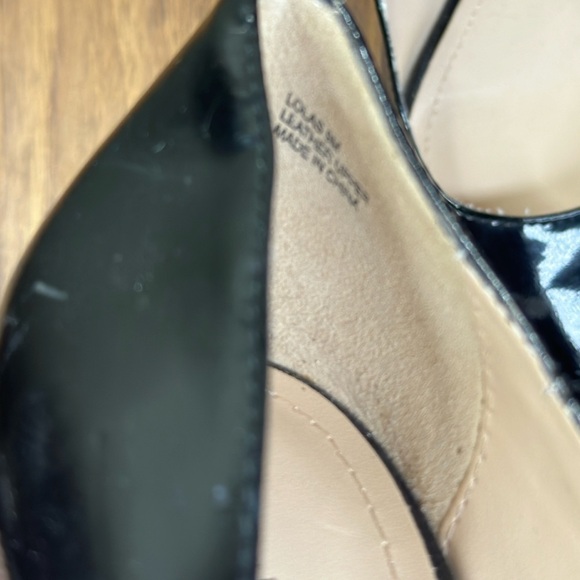 Pour La Victoire Lolas Black Patent Leather Wedge Almond Toe - Picture 4 of 9